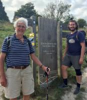 Jim and hisGrandson at the end of the South Downs Way that they walked to support 
Polio Plus 